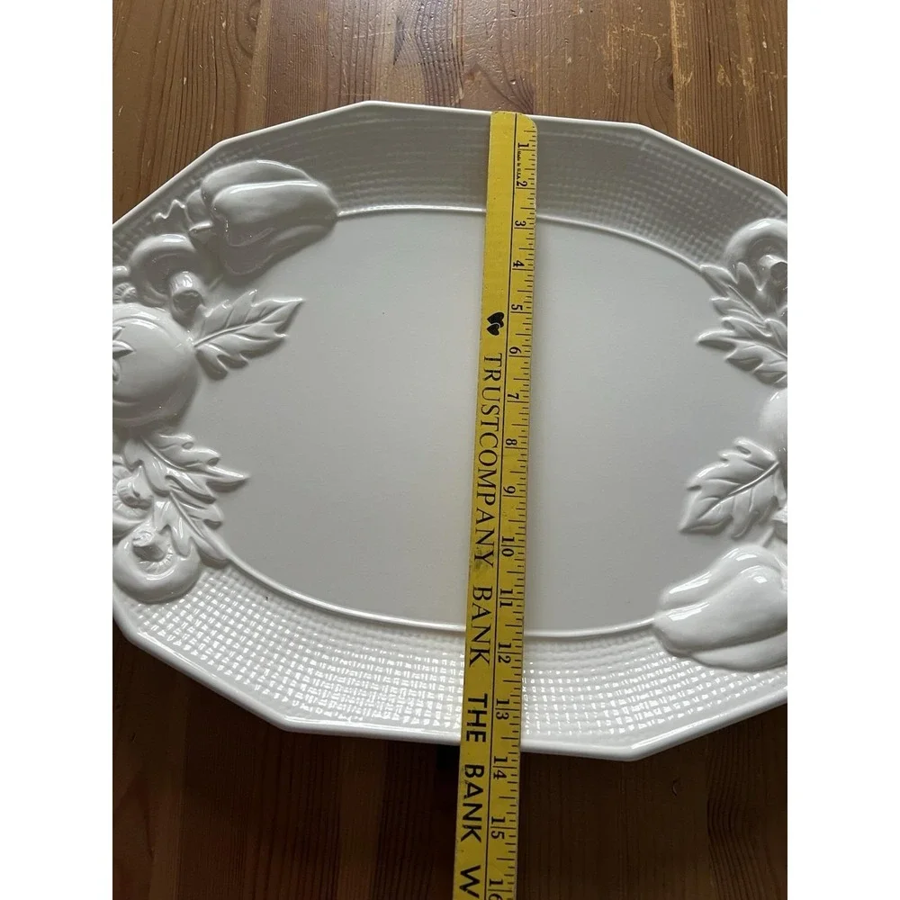 Vintage Himark Harvest Weave Ceramic Platter Embossed Vegetables Farmhouse 18